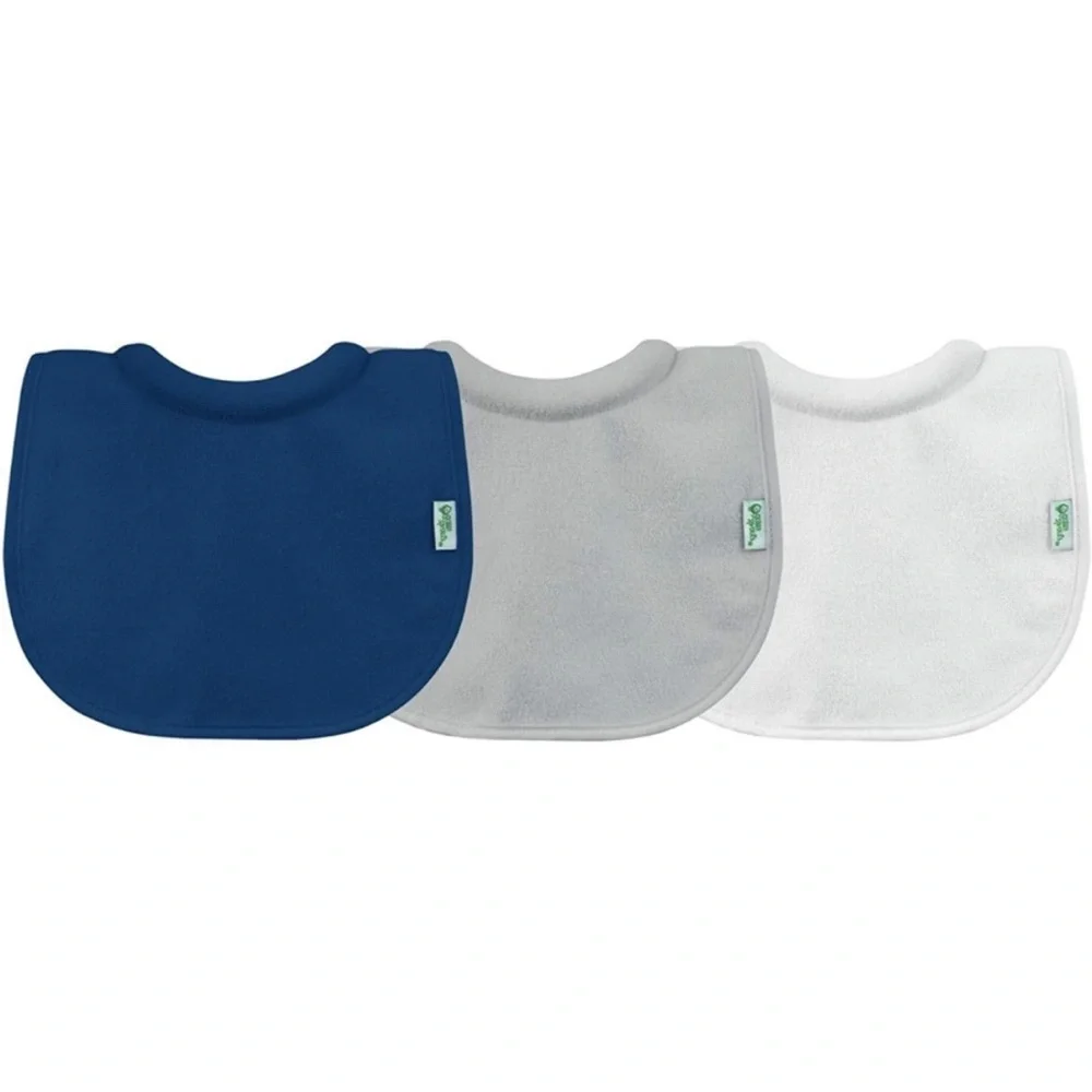Green Sprouts Stay-dry Milk Catcher Bibs 4 Pack In Navy/White/Gray